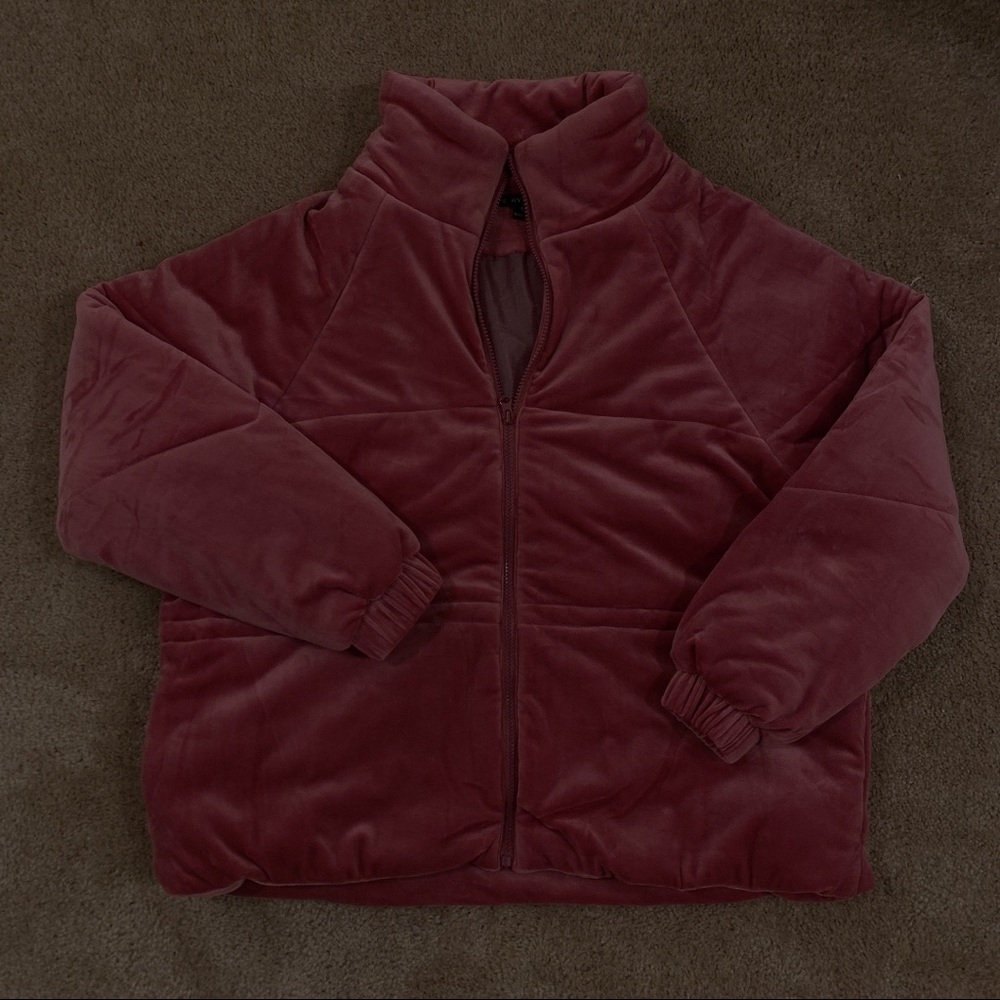 Velvet Pink Puffer Jacket